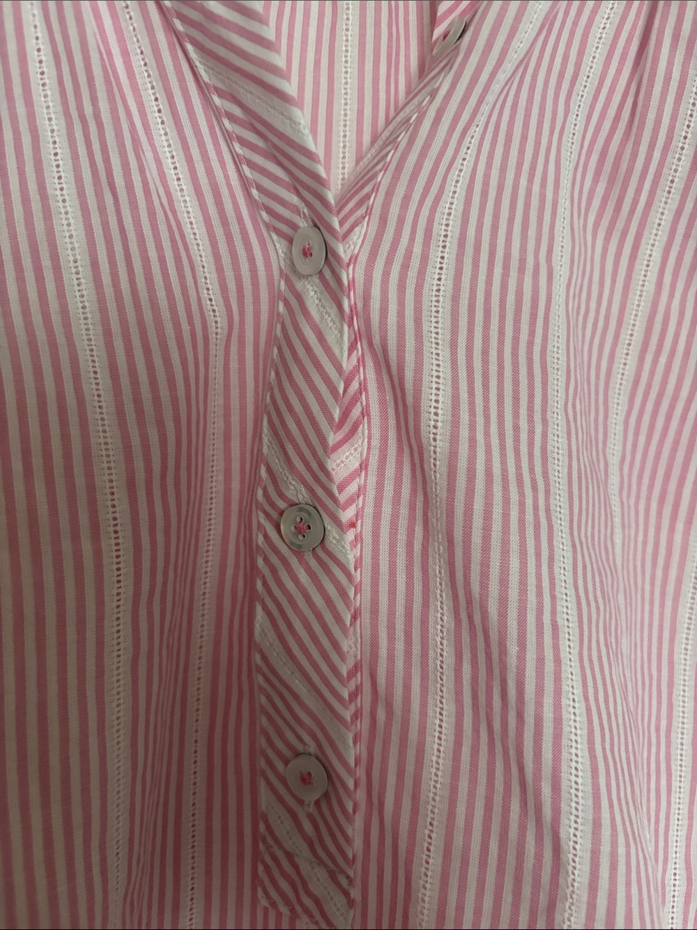 Talbots Pink and White Striped Women's Blouse —Size S